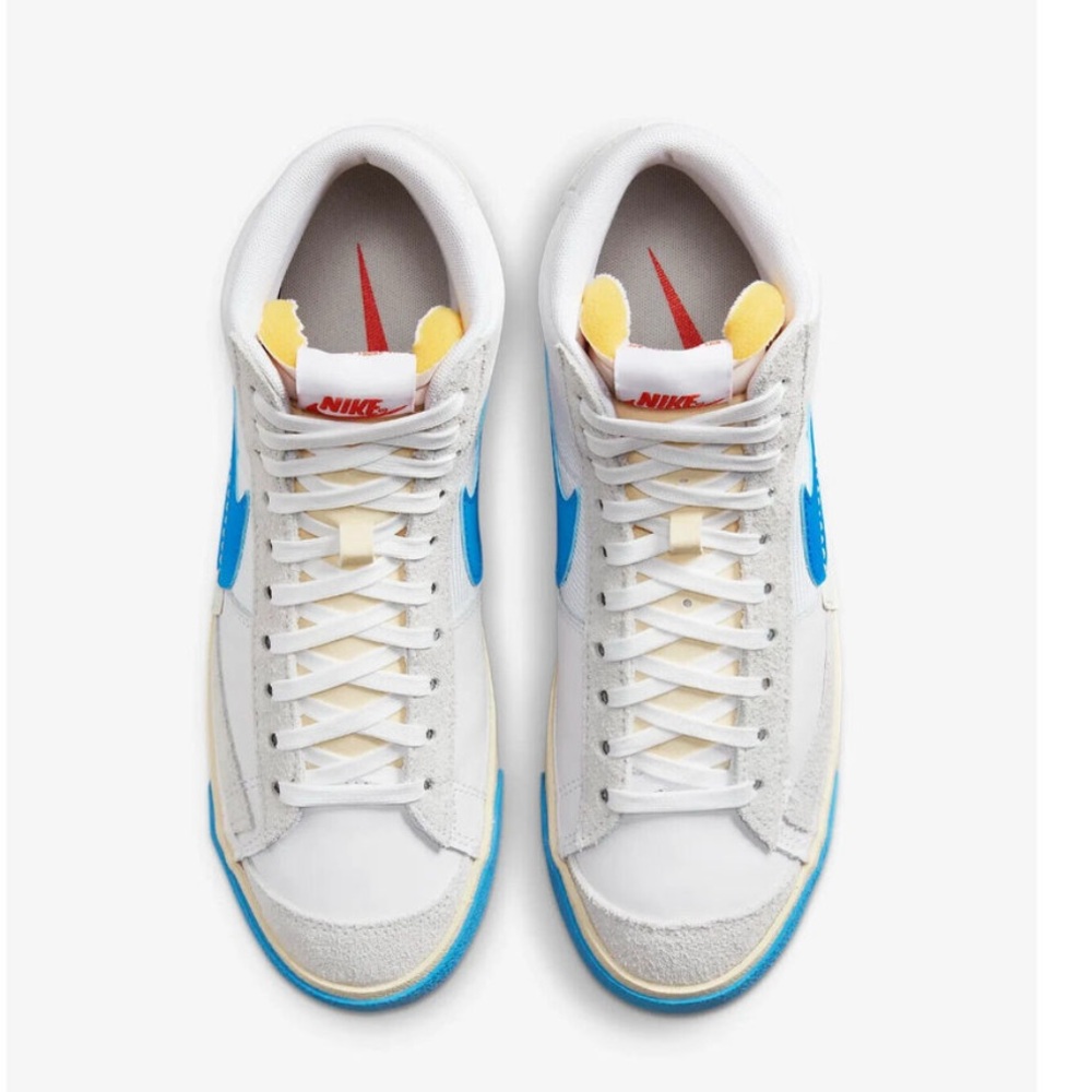 NEW Nike Blazer Mid Pro Club DQ7673-102 Men's White/Beach/Blue Sneaker Shoes 13 - Picture 2 of 14